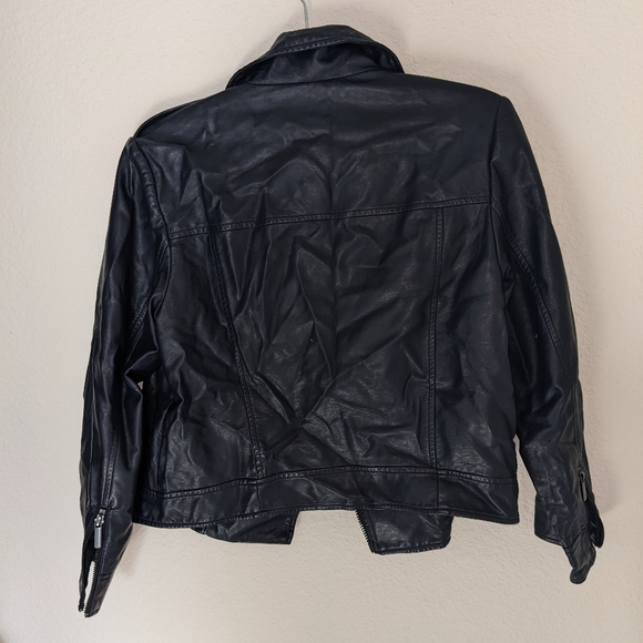 Navy Blue faux leather jacket - Picture 2 of 6